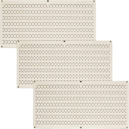 Wall Control Metal Pegboard Value Pack – (3) 32" x 16" Horizontal Beige Panels – Heavy-Duty Steel Wall Organizer for Garage, Home & Workshop – Includes Mounting Hardware – Made in USA