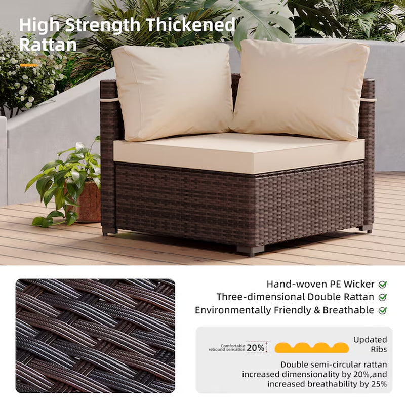 Bohemian 7-Piece Patio Set – Cozy Beige Retreat