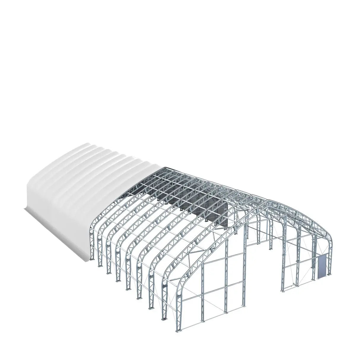 Pro Series 70' X 120' Dual Truss Storage Shelter with Heavy Duty 32 Oz PVC Cover & Drive through Doors, TMG-DT70120-PRO