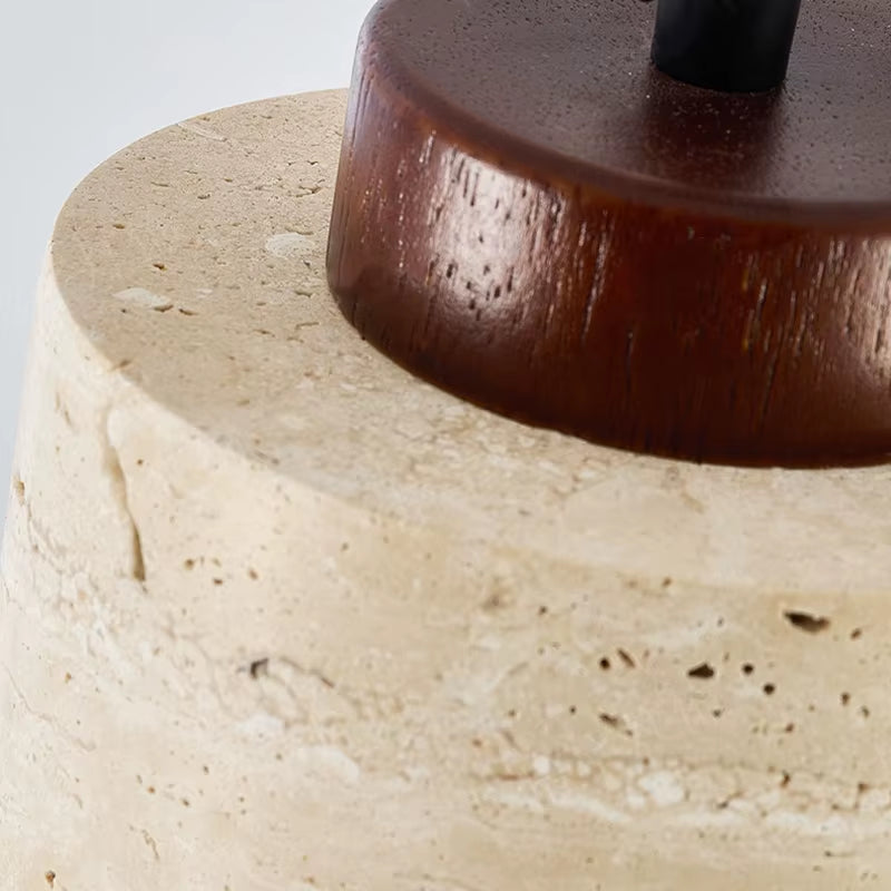 🪨 Japanese Wabi-Sabi Stone Pendant Lamp – Modern Bedside Hanging Light for Bedroom, Bar, or B&B