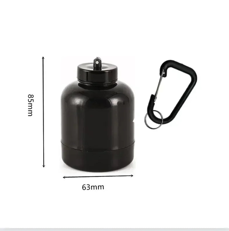 🔑 Portable Protein Powder Container – Keychain Pill Organizer Cup (75x50 mm)