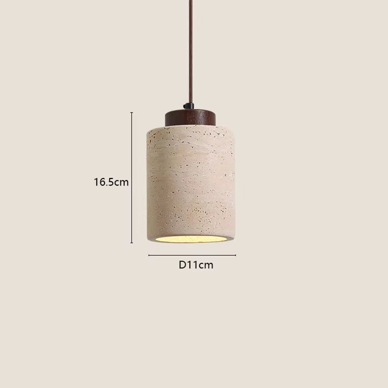 🪨 Japanese Wabi-Sabi Stone Pendant Lamp – Modern Bedside Hanging Light for Bedroom, Bar, or B&B