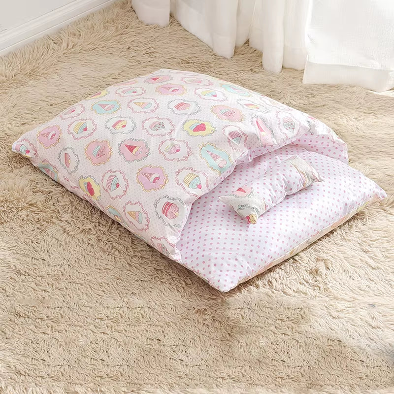 🐾 CozyCloud Pet Bed – Removable & Ultra-Snug Winter Retreat for Cats & Small Dogs!
