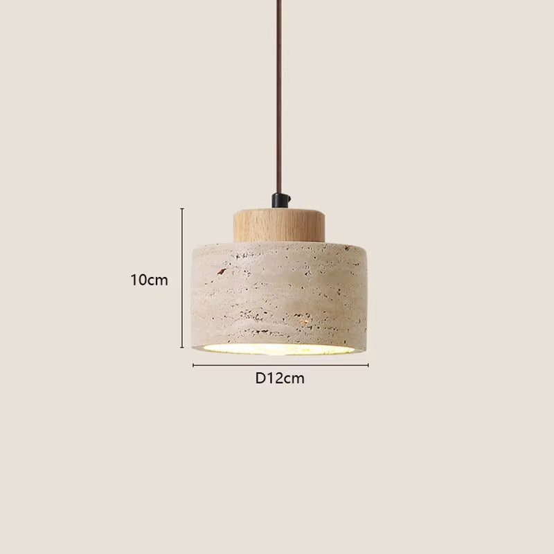 🪨 Japanese Wabi-Sabi Stone Pendant Lamp – Modern Bedside Hanging Light for Bedroom, Bar, or B&B