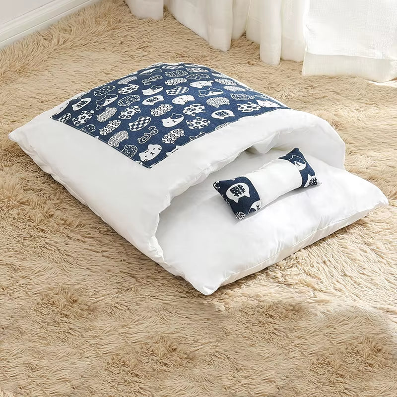 🐾 CozyCloud Pet Bed – Removable & Ultra-Snug Winter Retreat for Cats & Small Dogs!