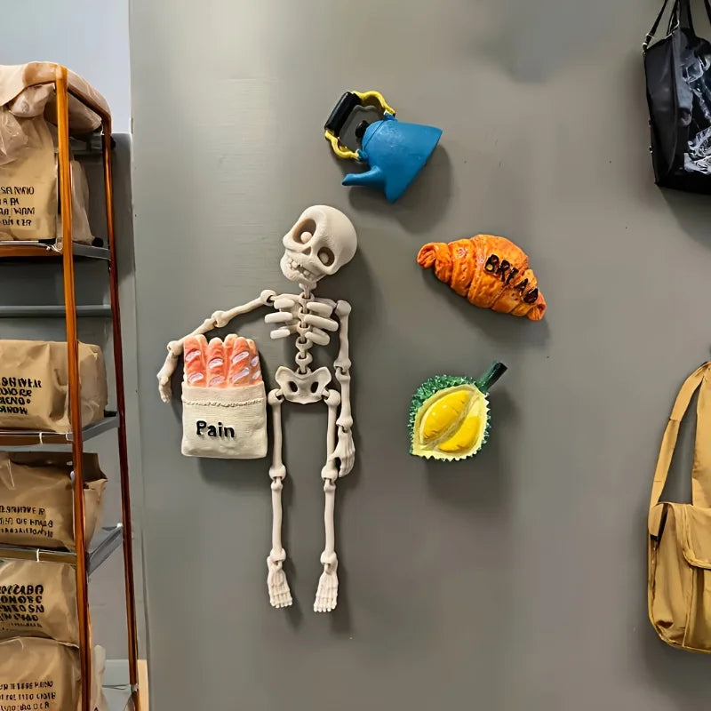 Skull Magnetix – Glow-in-the-Dark 3D Skeleton Fridge Decor (Movable Bones for Halloween & Everyday Fun!)