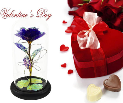 🌹 Enchanted Eternal Rose Dome – Timeless Purple LED Bloom (4.5"x8.4")