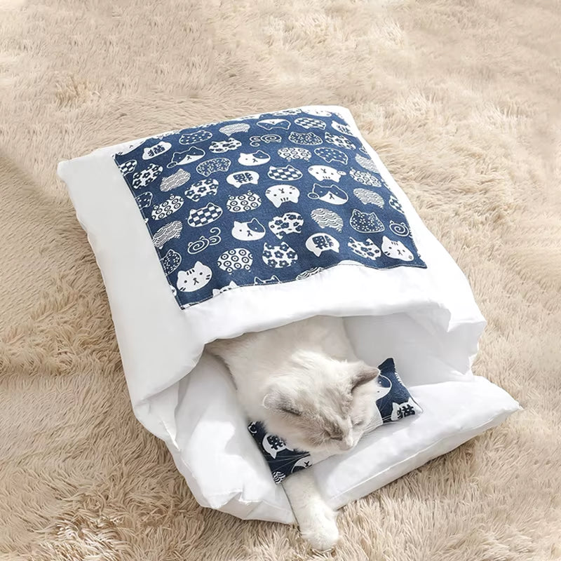🐾 CozyCloud Pet Bed – Removable & Ultra-Snug Winter Retreat for Cats & Small Dogs!
