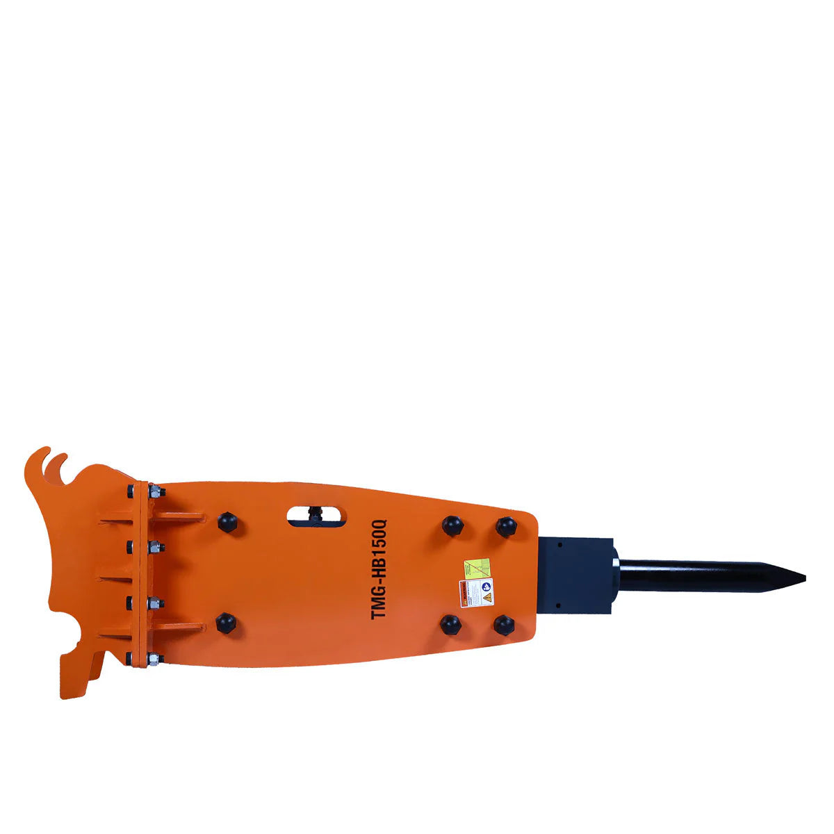 10-15 Ton Excavator/Backhoe Hydraulic Breaker, Quick Change (Q/C) Lugging, 4'' Moil Point Chisel, 1960 J Impact Energy, 400-700BPM, TMG-HB150Q