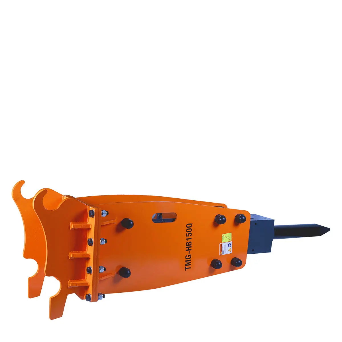 10-15 Ton Excavator/Backhoe Hydraulic Breaker, Quick Change (Q/C) Lugging, 4'' Moil Point Chisel, 1960 J Impact Energy, 400-700BPM, TMG-HB150Q