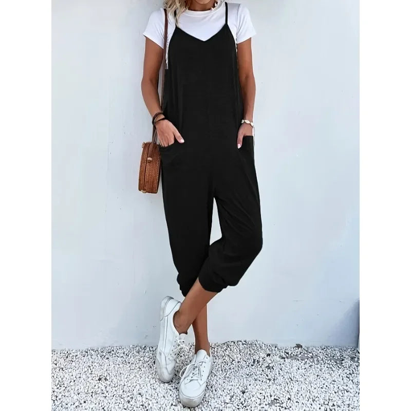 ☀️ Plus Size Summer Wide-Leg Jumpsuit – 1XL to 5XL Effortless Style Meets All-Day Comfort