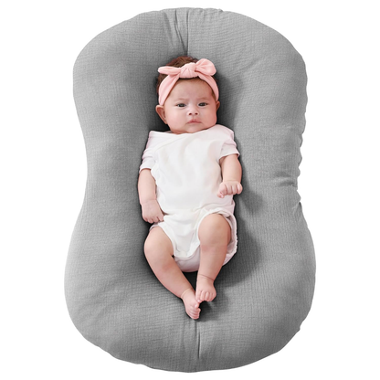 🌿 Organic Muslin Baby Lounger Cover – Snuggle Me® Compatible, Ultra-Breathable & Machine Washable