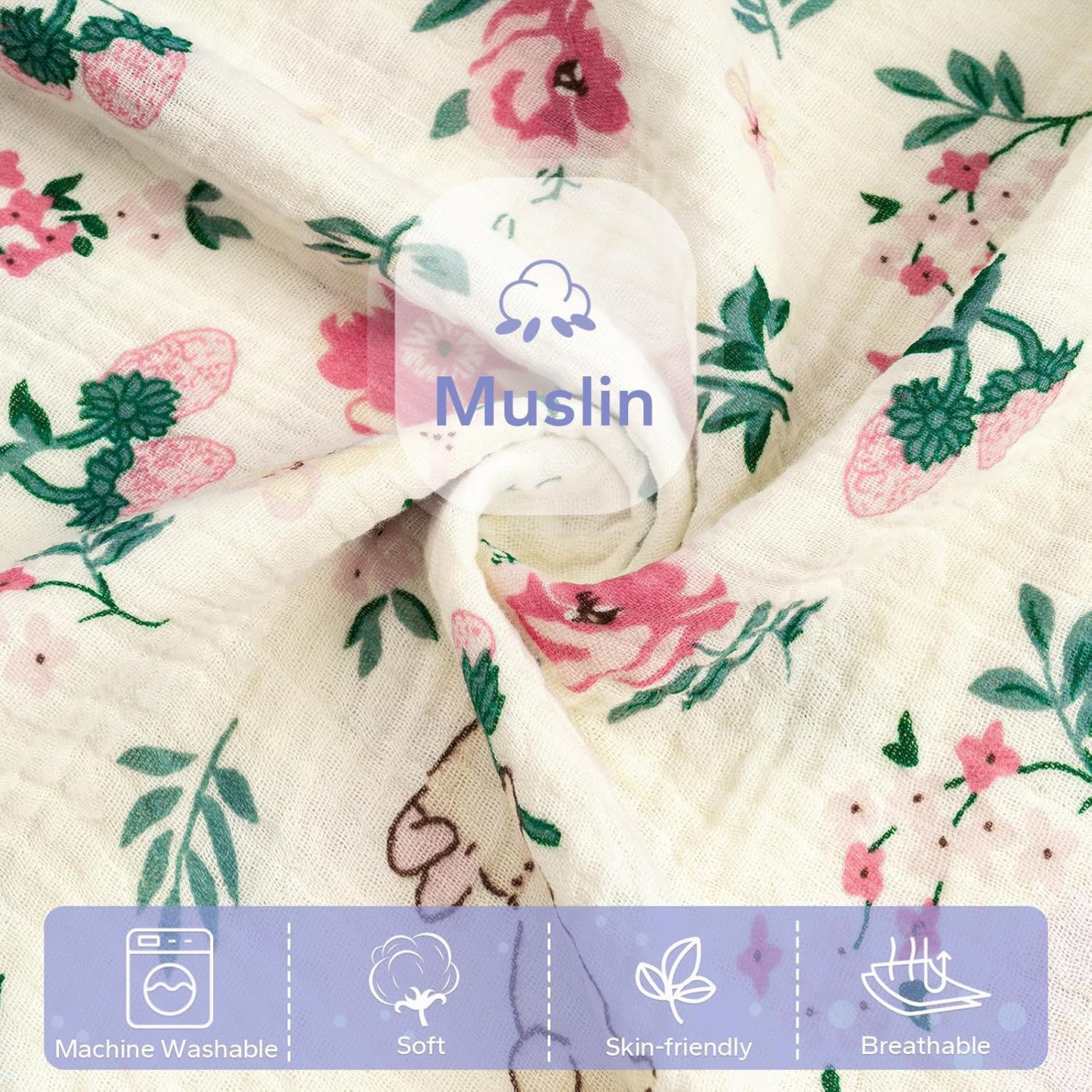 🌿 Organic Muslin Baby Lounger Cover – Snuggle Me® Compatible, Ultra-Breathable & Machine Washable