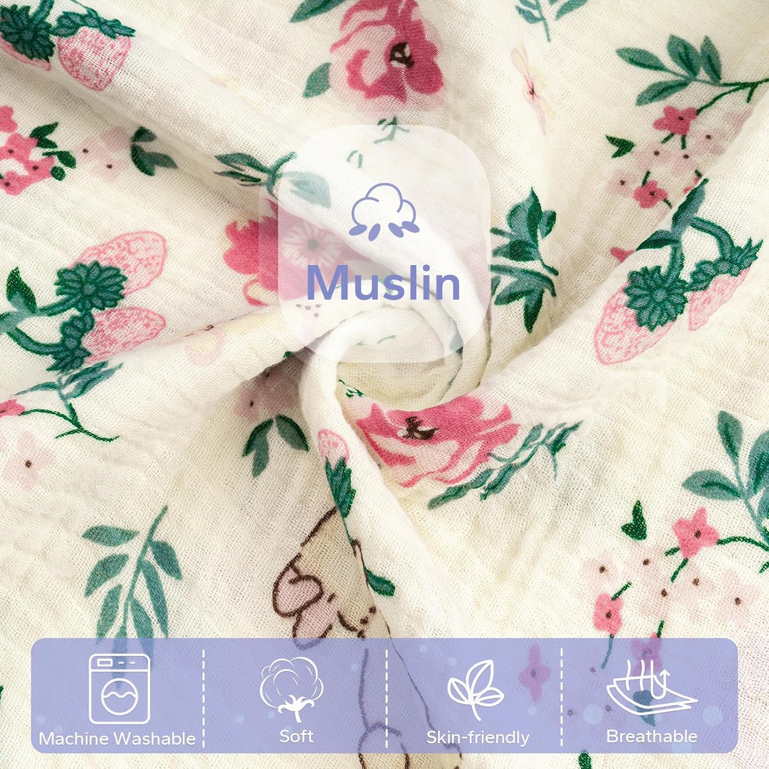 🌿 Organic Muslin Baby Lounger Cover – Snuggle Me® Compatible, Ultra-Breathable & Machine Washable