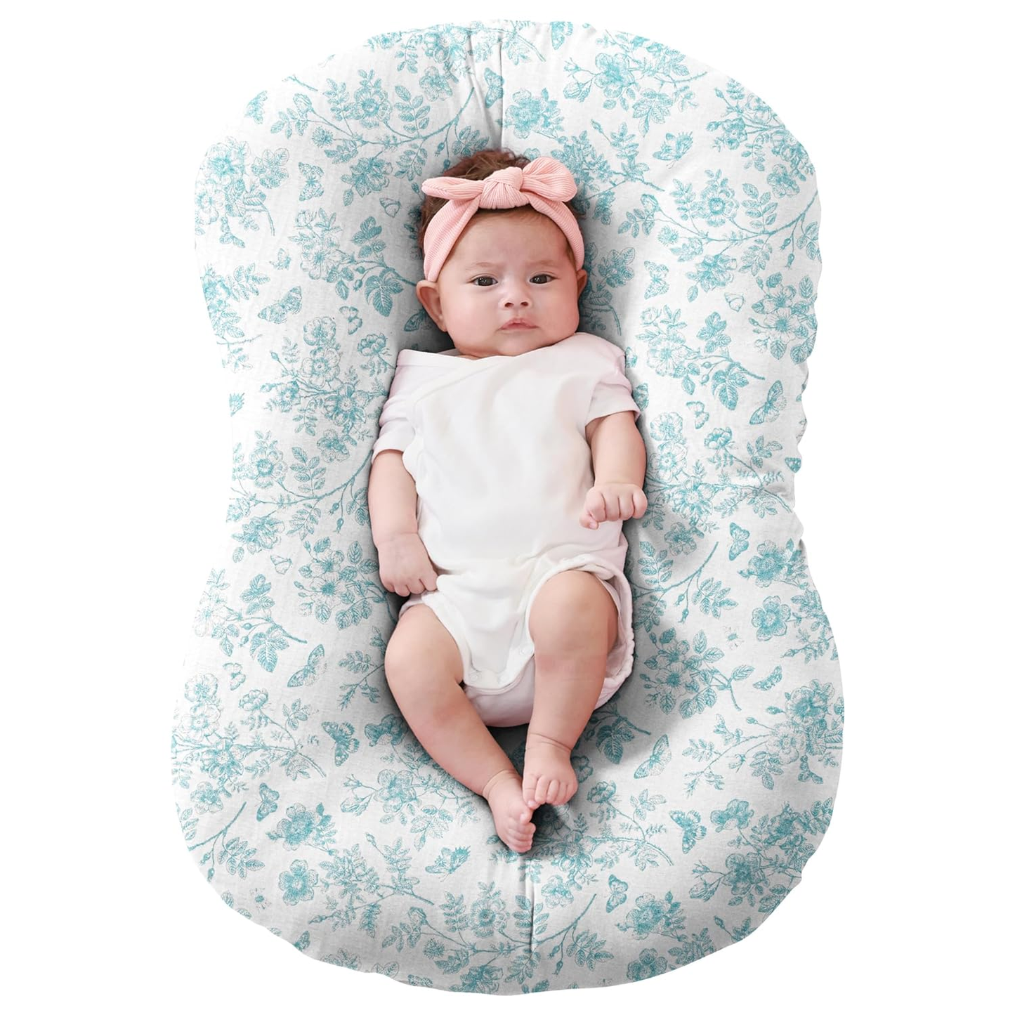 🌿 Organic Muslin Baby Lounger Cover – Snuggle Me® Compatible, Ultra-Breathable & Machine Washable