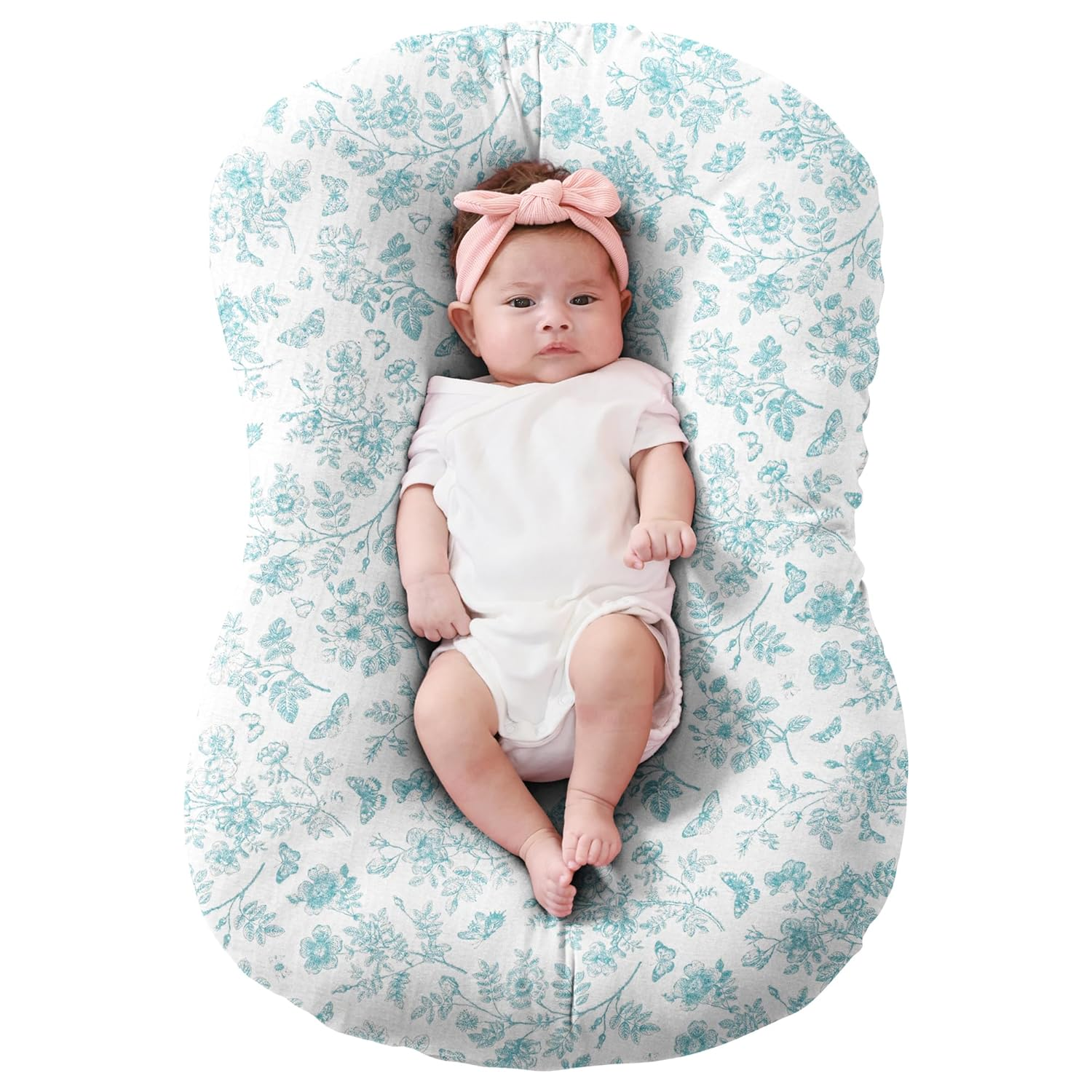 🌿 Organic Muslin Baby Lounger Cover – Snuggle Me® Compatible, Ultra-Breathable & Machine Washable