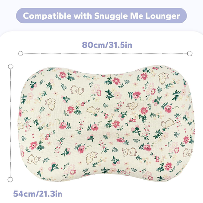 🌿 Organic Muslin Baby Lounger Cover – Snuggle Me® Compatible, Ultra-Breathable & Machine Washable
