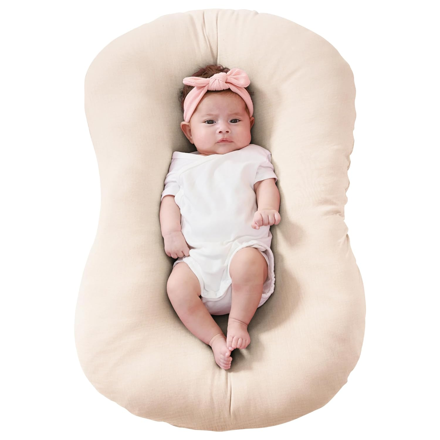 🌿 Organic Muslin Baby Lounger Cover – Snuggle Me® Compatible, Ultra-Breathable & Machine Washable