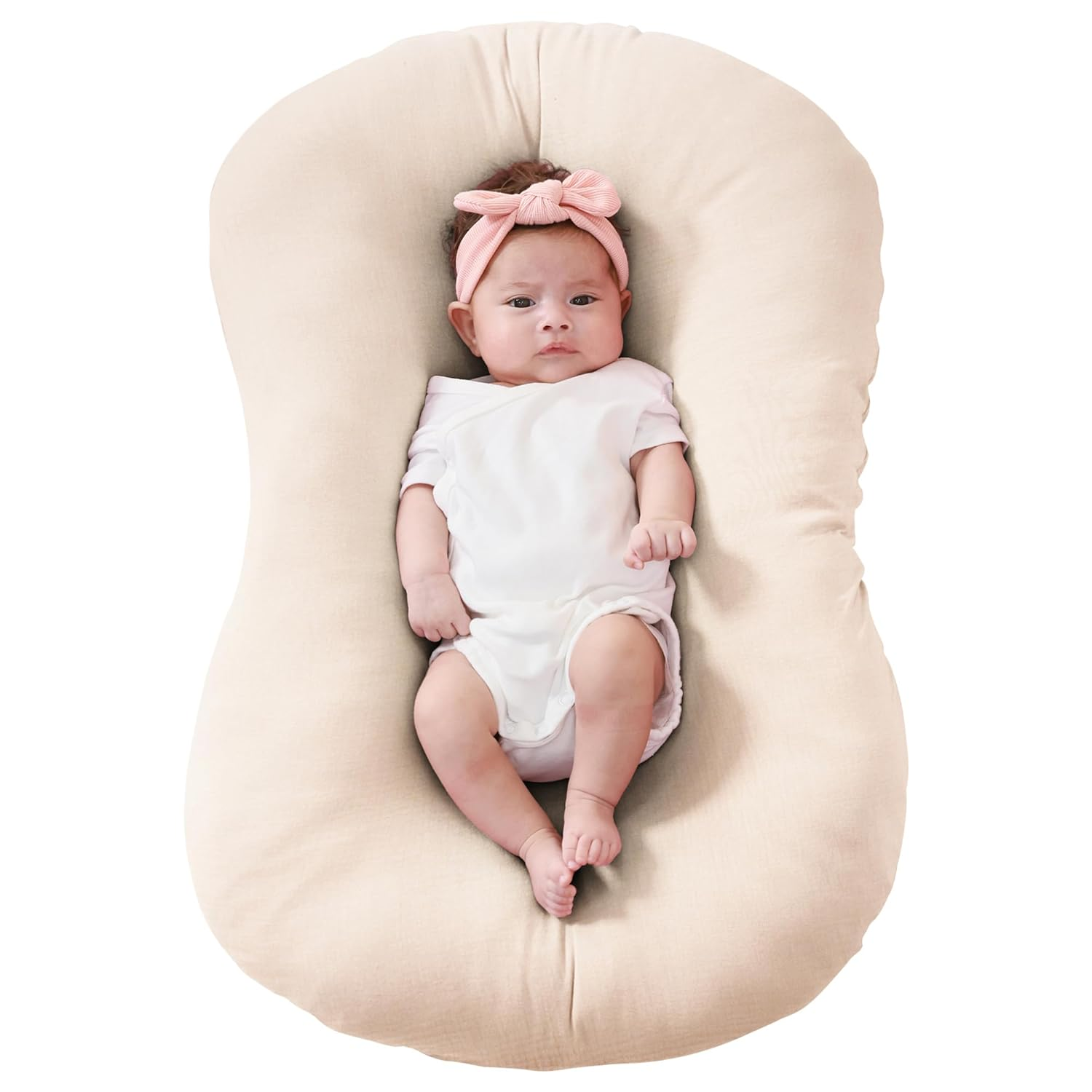 🌿 Organic Muslin Baby Lounger Cover – Snuggle Me® Compatible, Ultra-Breathable & Machine Washable