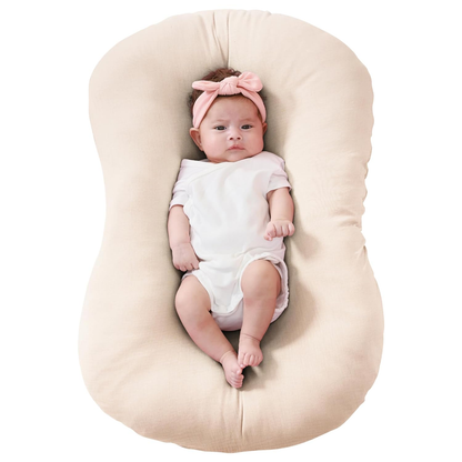🌿 Organic Muslin Baby Lounger Cover – Snuggle Me® Compatible, Ultra-Breathable & Machine Washable