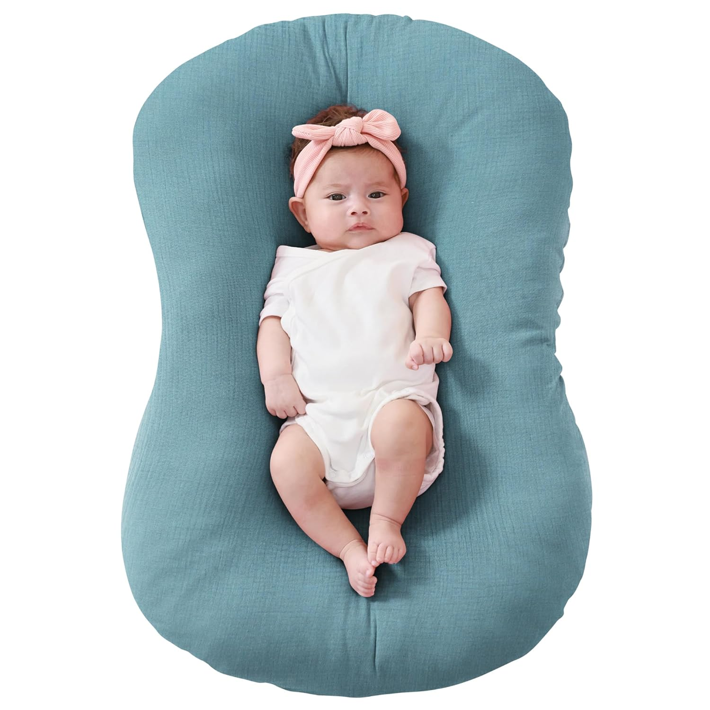 🌿 Organic Muslin Baby Lounger Cover – Snuggle Me® Compatible, Ultra-Breathable & Machine Washable